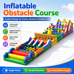 NBINFLATABLE Commercial Grade PVC Jungle Themed Inflatable Obstacle Course Outdoor Run 50-200 Capacity for Event Rental Business