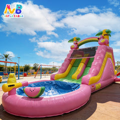 NB-SL057 Commercial PVC Inflatable Water Park Slides with Splash Pool Event Rental Inflatable Slide Small Water Park for Kids