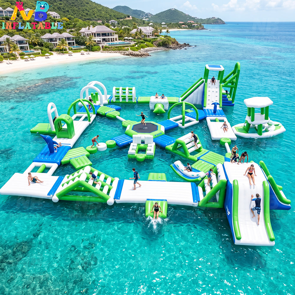 NB-WP026 Commercial Grade Giant Inflatable Water Park Floating Obstacle Course Modular Aqua Park for Sea and Lake Professional Floating Playground for Resorts and Rental Business