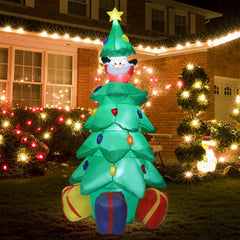 NB-CT025 Outdoor Christmas Decoration 1.8m Inflatable Blow Ups Christmas Tree Decor Santa Claus Dolls with Led Lights for Party