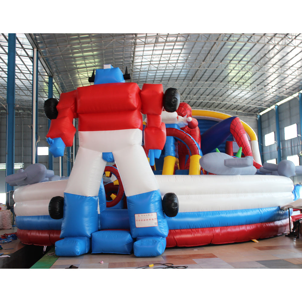 NB-BC055 Commercial Inflatable Bouncer Bounce House Orange Castle Waterslide Combo Dry Wet Water Slide