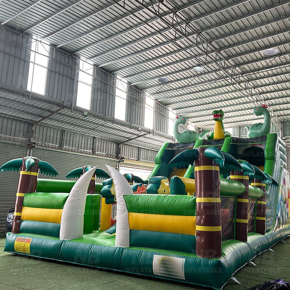 NB-BC118  Dinosaur Themed Inflatable Bounce House with Slide Kids Outdoor Jumping Castle for Parties