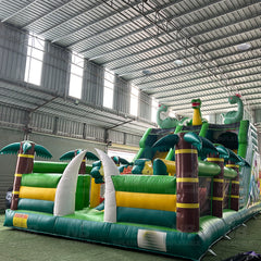 NB-BC118  Dinosaur Themed Inflatable Bounce House with Slide Kids Outdoor Jumping Castle for Parties