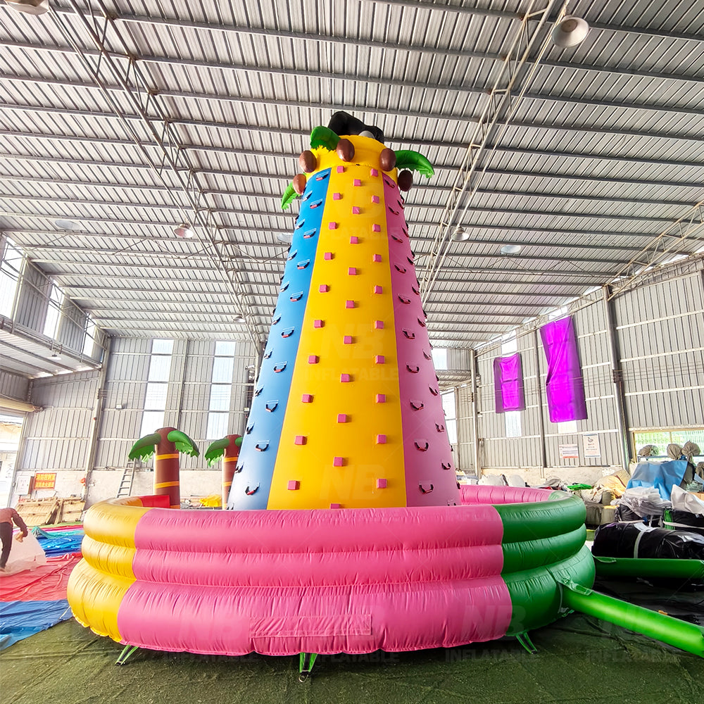 NG-SG090 Conquer the Peak! 8M Giant Tropical Jungle Inflatable Climbing Wall – The Ultimate Backyard Adventure for Kids & Adults