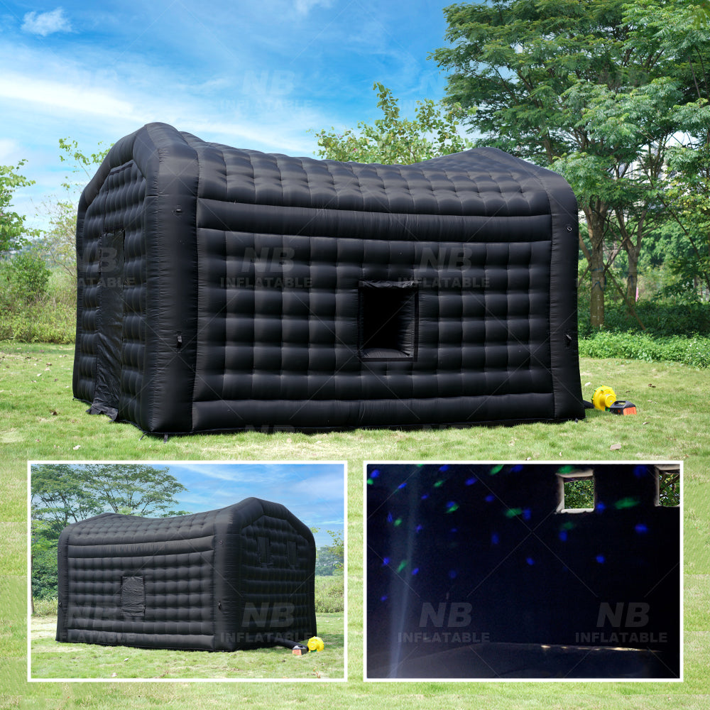 NB-TE034 Custom oxford Portable Party Tent House Black Inflatable Cube Party Nightclub Tent Inflatable Night Club Tent