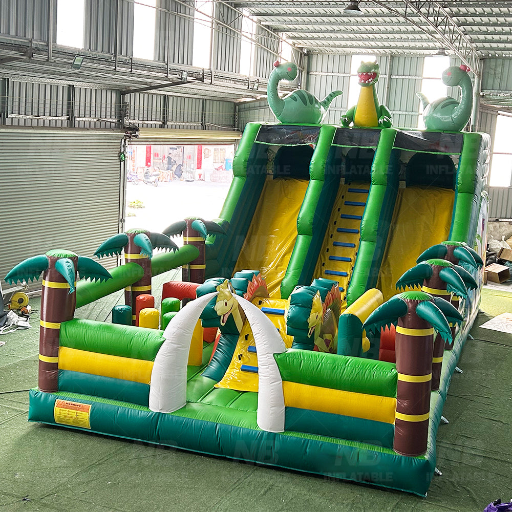 NB-BC118  Dinosaur Themed Inflatable Bounce House with Slide Kids Outdoor Jumping Castle for Parties