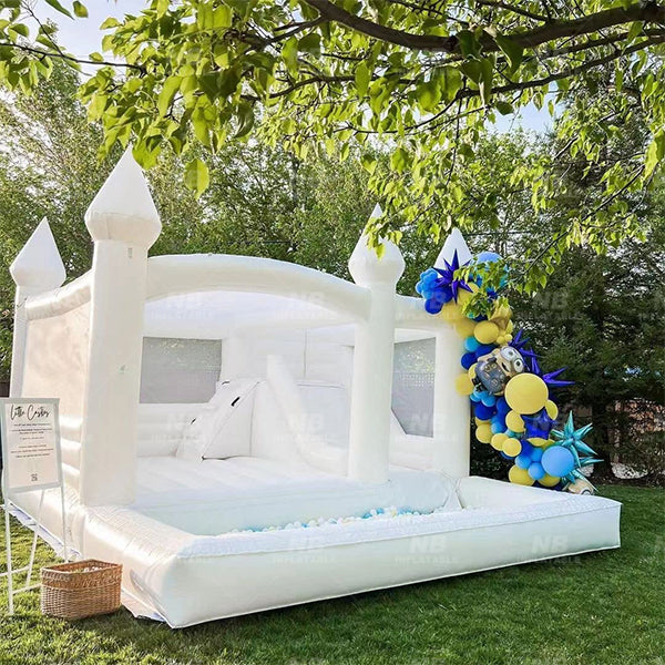 NB-WH008 Outdoor Indoor Large Commercial PVC White Bouncy Castle Inflatable Bounce House Jumper For Party Rental Wedding Event Show
