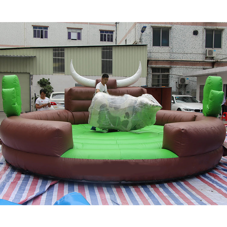NG-SG050 Commercial adults electric sport games outdoor mechanical bull riding machine controls inflatable rodeo bull ride for sale