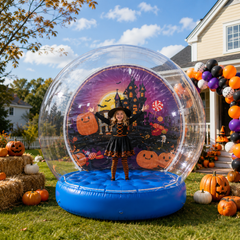 NB-TE063 Giant Inflatable Human Snow Globe with Constant Airflow Waterproof PVC Christmas Outdoor Photo Booth Decoration Custom Print