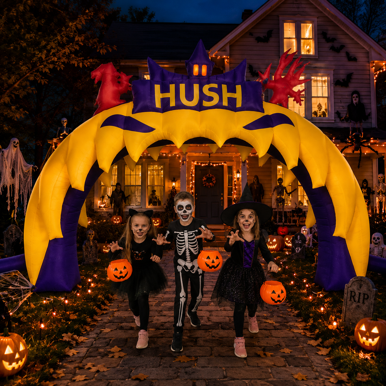 NB-CT034 Halloween Inflatable Monster Arch Giant Teeth Inflatable Arch Gate Outdoor Lawn Party Halloween Inflatable Decorations