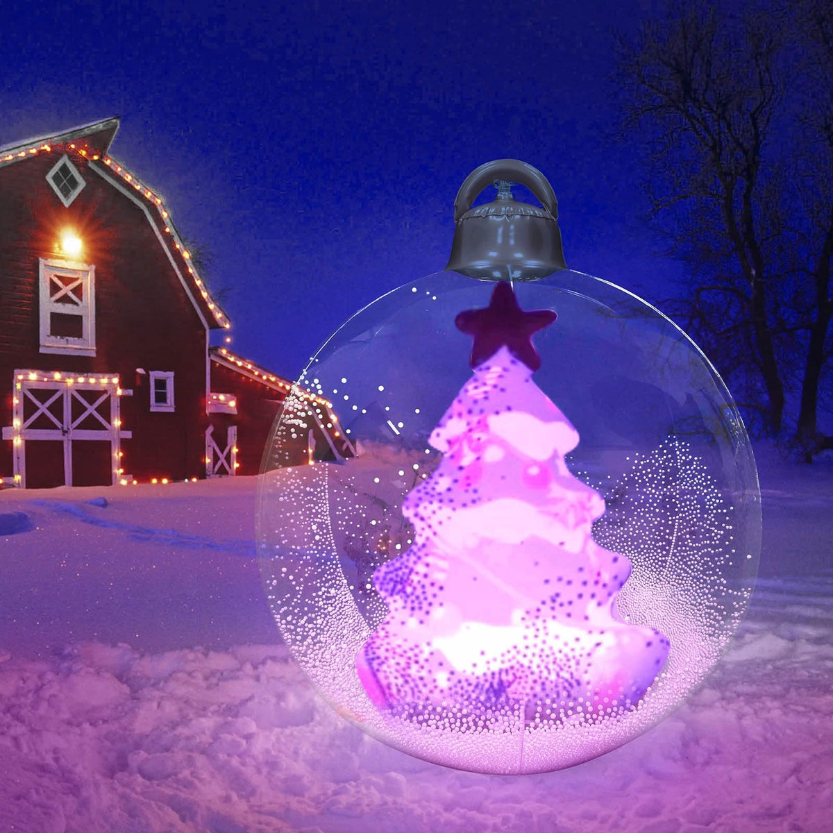 NB-CT019 Giant Light Up Christmas Inflatable Ball with LED Light PVC Inflatables Decorations Outdoor Ball Inflatable Ornaments for Xmas
