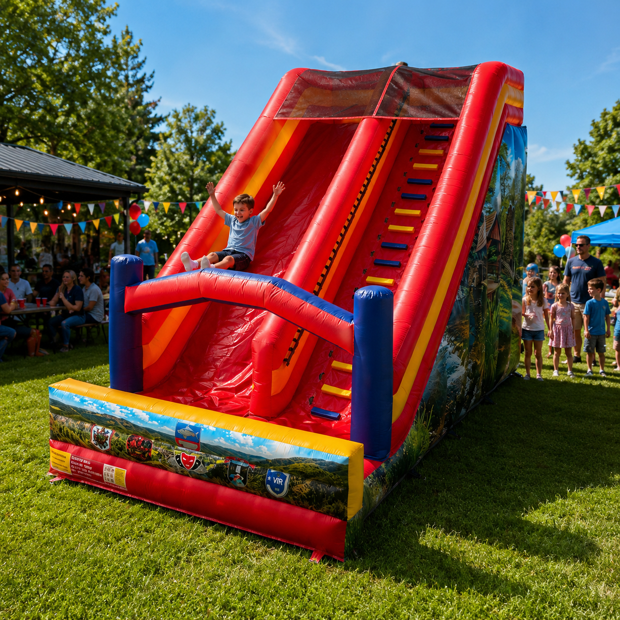 NB-SL066  Commercial Giant Inflatable Slide with Climbing Ladder – Custom Printed Outdoor Event & Rental Inflatable
