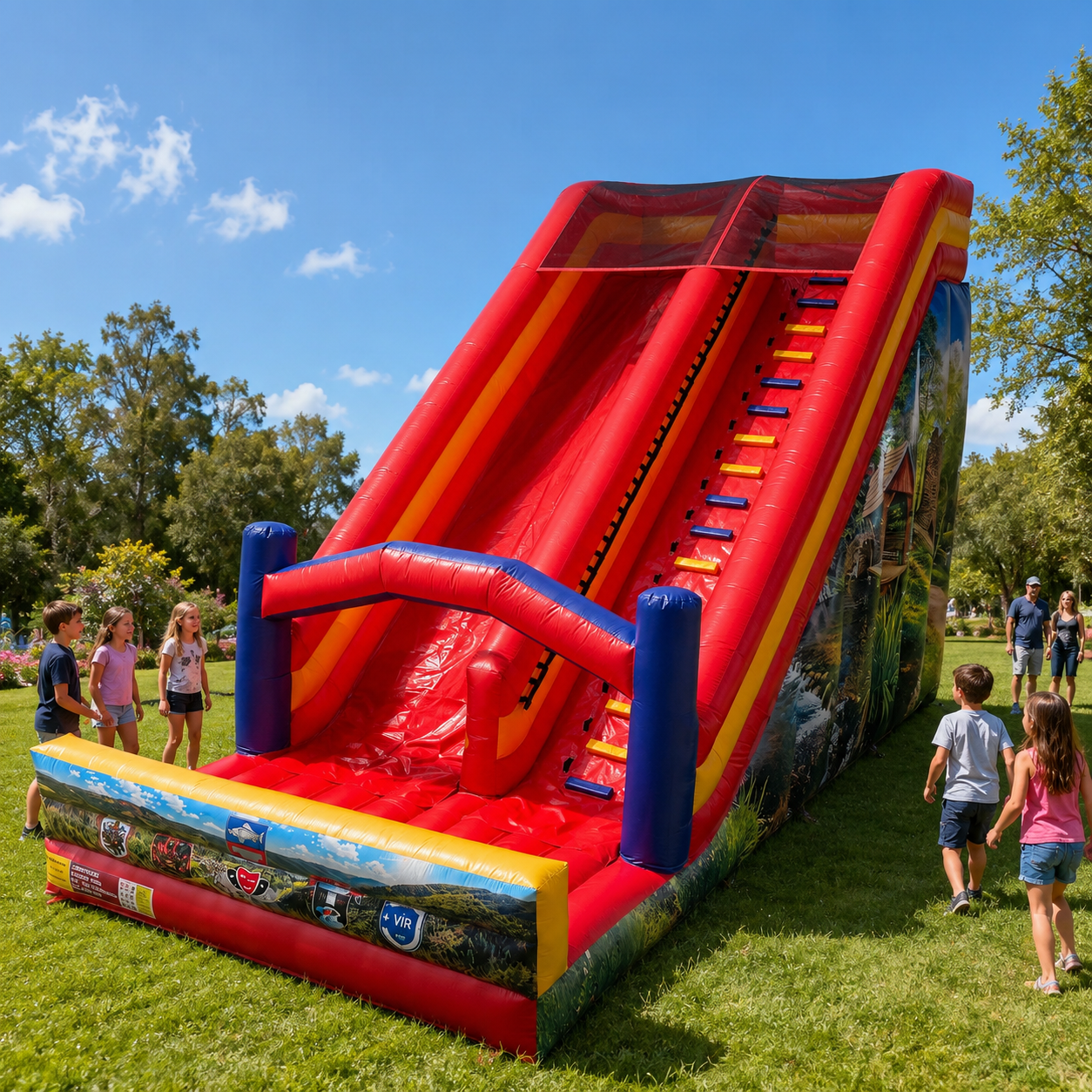 NB-SL066  Commercial Giant Inflatable Slide with Climbing Ladder – Custom Printed Outdoor Event & Rental Inflatable