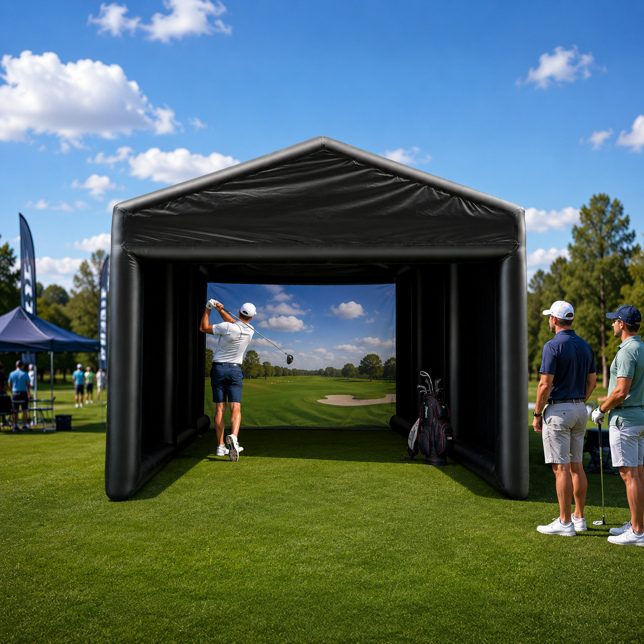 NB-TE060 Custom Inflatable Golf Simulator Tent for Events, Tournaments & Training | Fast Inflation Golf Practice Shelter