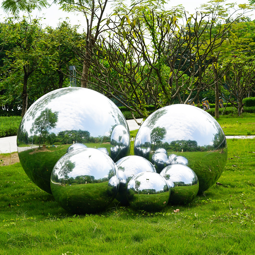 NB-MB028 Sliver Inflatable Mirror Sphere PVC Shiny Mirror Ball Inflatable Balloon Sphere for Parties and Events