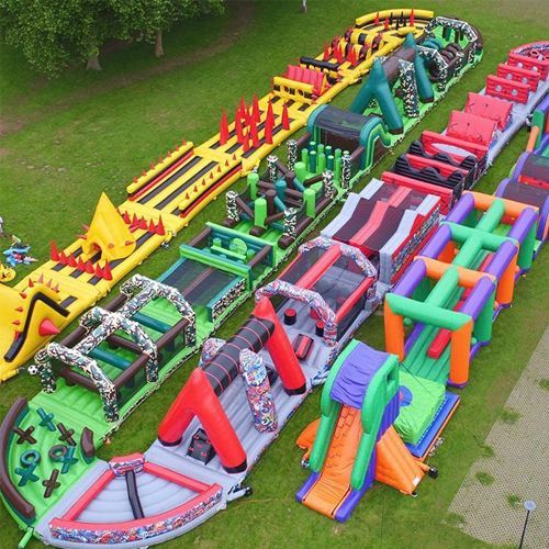 NB-OB033 Large amusement park  inflatable commercial inflatable obstacle course bounce park sport game bounce house for adults children
