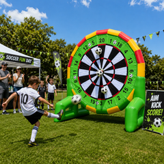 NB-SG092 3M Giant Inflatable Soccer Dart Board Game Target for Adults & Kids, Carnival Football Challenge, Event Party Sports Attraction