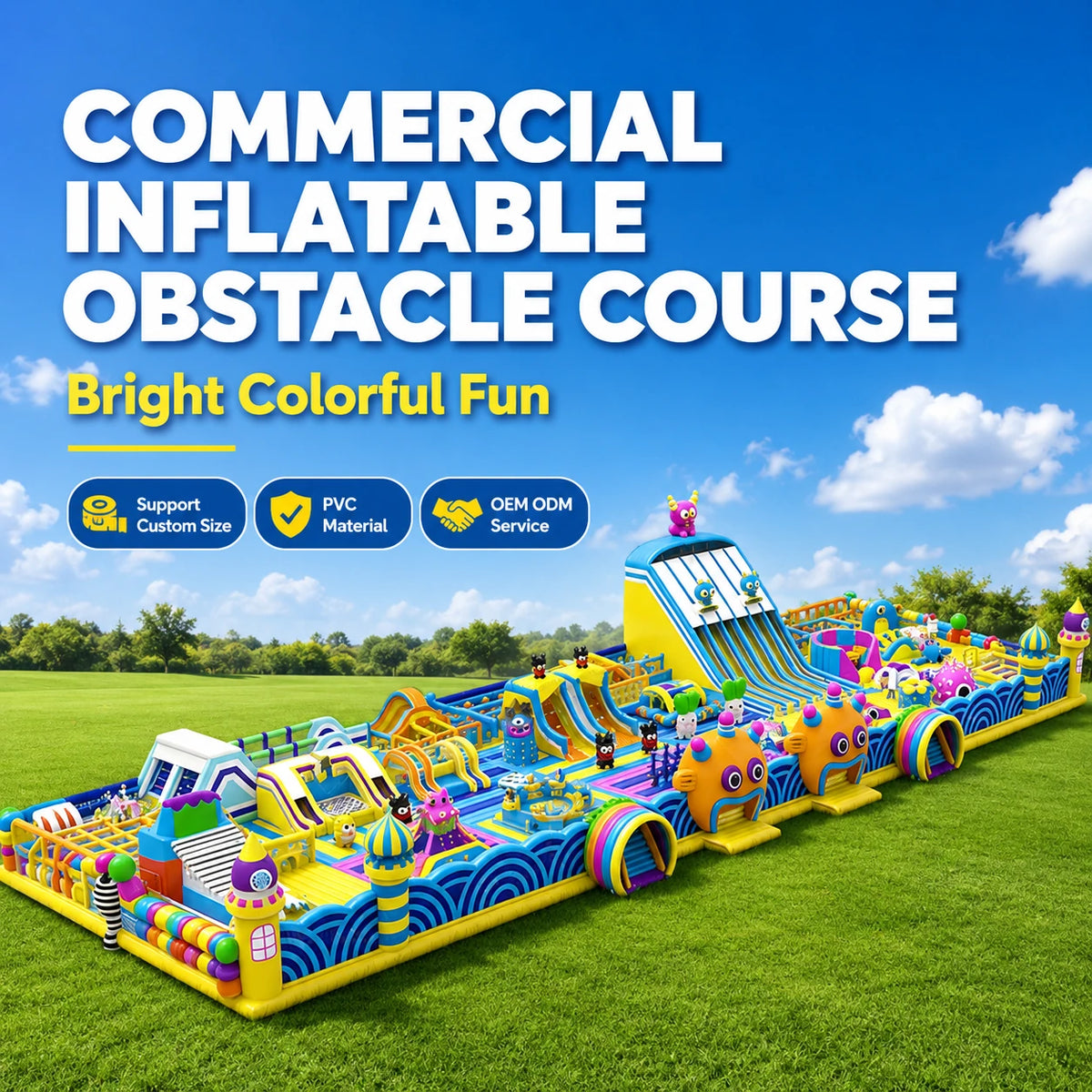 Commercial Giant Inflatable Amusement Park Obstacle Course