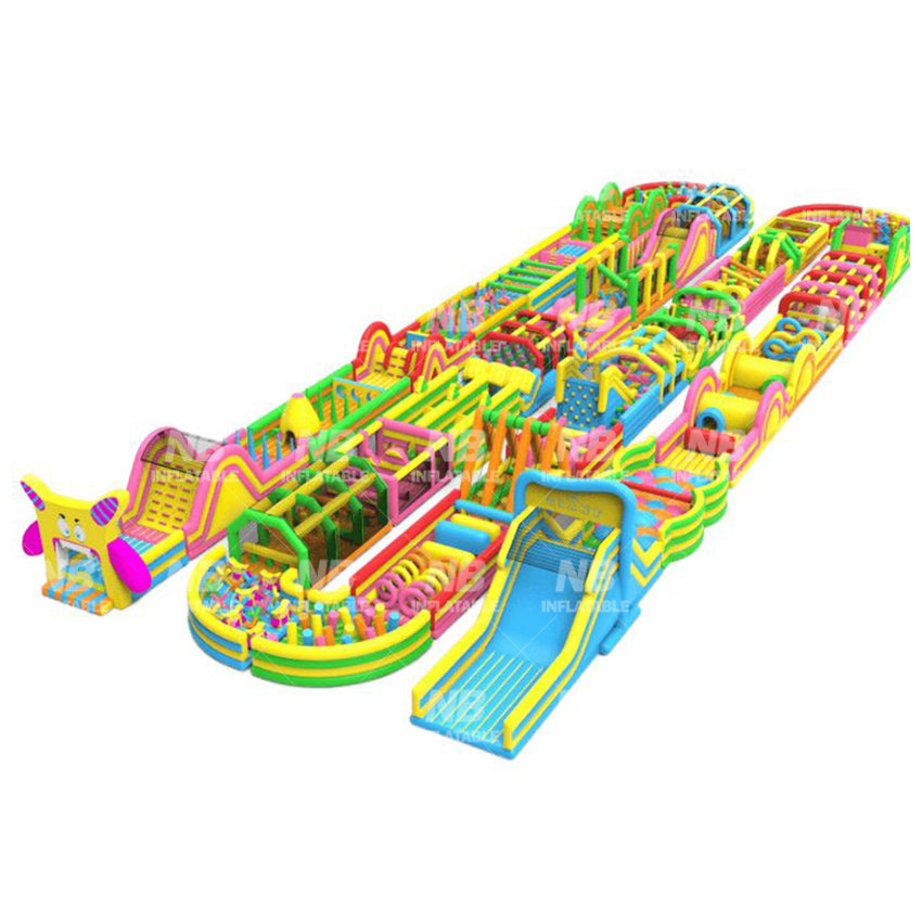 NB-OB033 Large amusement park  inflatable commercial inflatable obstacle course bounce park sport game bounce house for adults children
