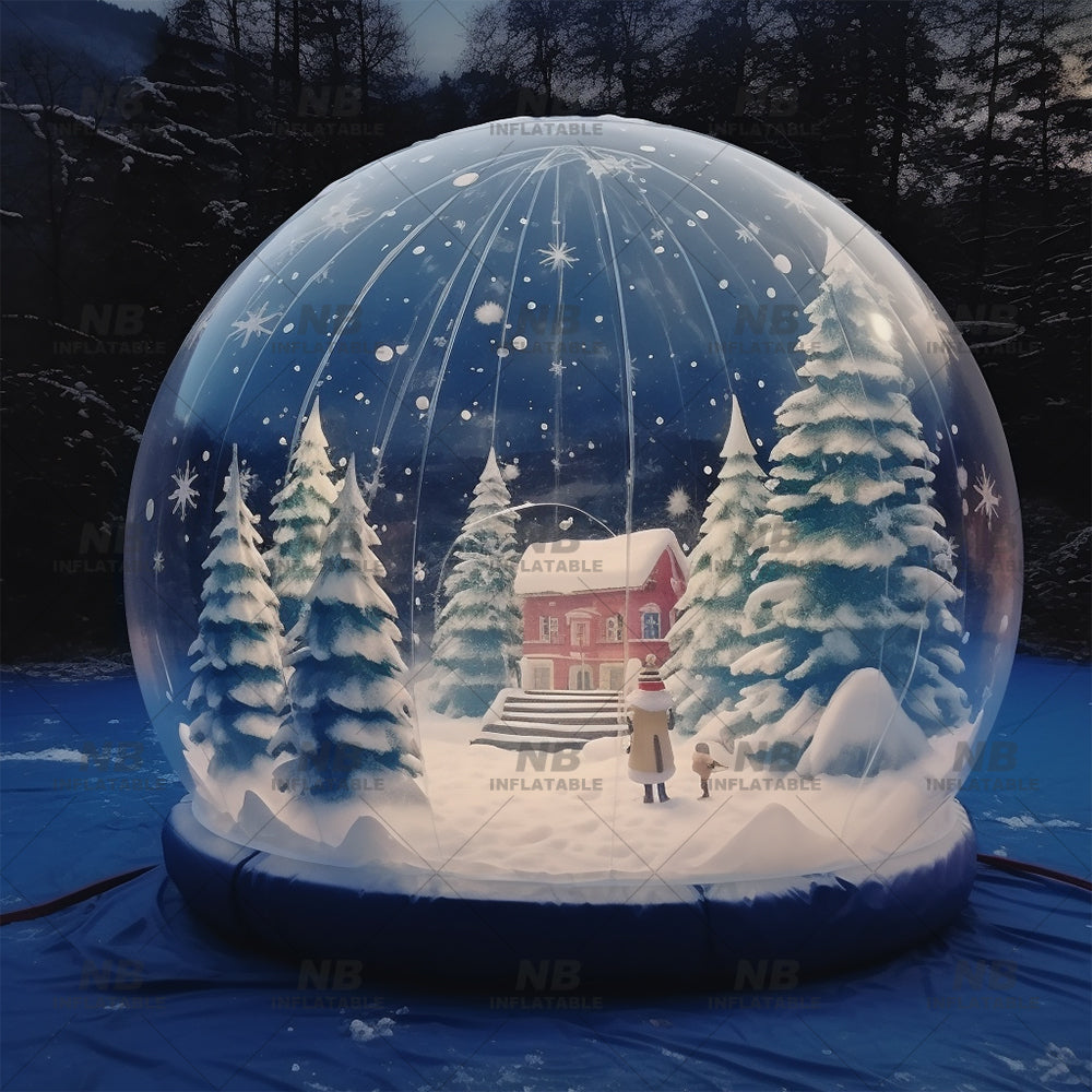 NB-TE051 Christmas bounce house people inside giant inflatable snow globe 4m for photo booth use