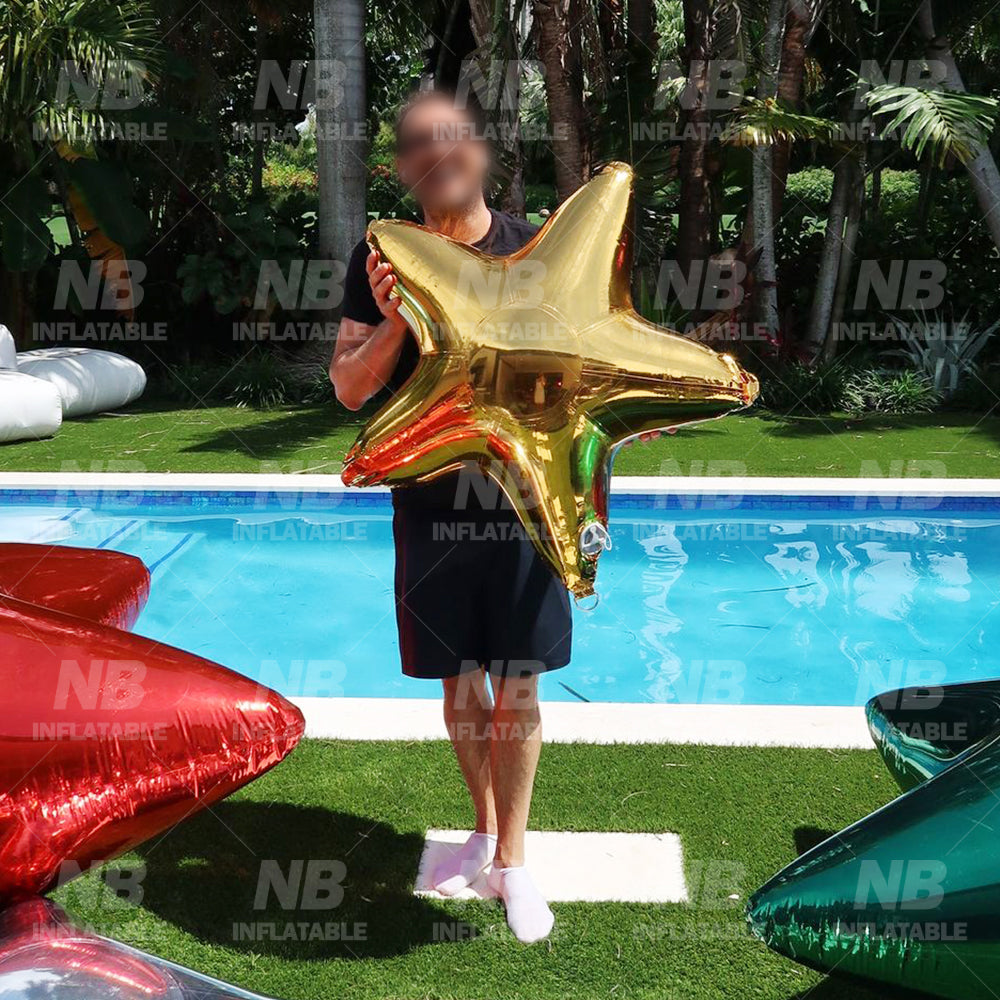 MB-025 Christmas Event Party Decoration Shiny Stars Inflatable Mirror Star Balloons Reflective Mirror Ball Inflatable Disco Balls