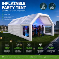 NB-TE062 Large White Inflatable Party Tent UV Waterproof  Inflatable Shelter for Outdoor Wedding Backyard Event Commercial Exhibition Pool Shade Quick Inflate Setup