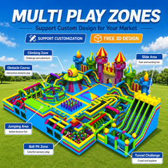 Commercial Giant Inflatable Amusement Park Obstacle Course Custom Indoor Outdoor Playground OEM ODM Free 3D Design