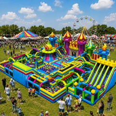 Commercial Giant Inflatable Amusement Park Obstacle Course Custom Indoor Outdoor Playground OEM ODM Free 3D Design