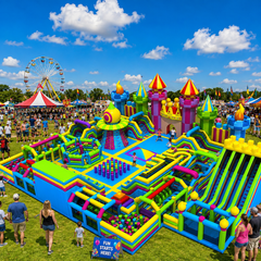 Commercial Giant Inflatable Amusement Park Obstacle Course Custom Indoor Outdoor Playground OEM ODM Free 3D Design