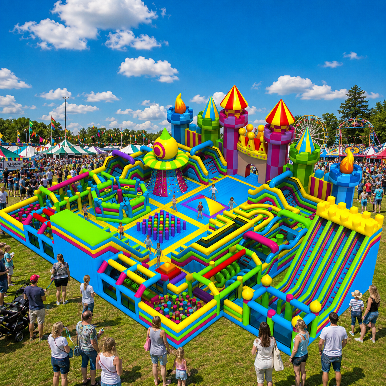 Commercial Giant Inflatable Amusement Park Obstacle Course Custom Indoor Outdoor Playground OEM ODM Free 3D Design