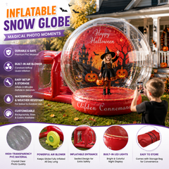 NB-TE063 Giant Inflatable Human Snow Globe with Constant Airflow Waterproof PVC Christmas Outdoor Photo Booth Decoration Custom Print
